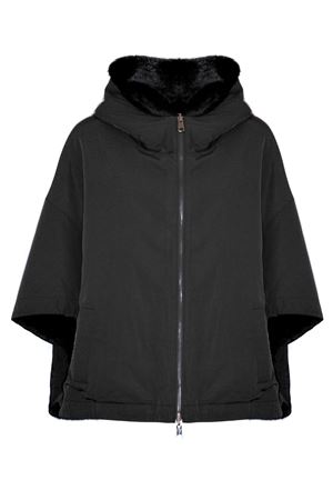 Black reversible jacket with hood LOU ANDREA | NZ25745BLACKLUW5MATBLACK